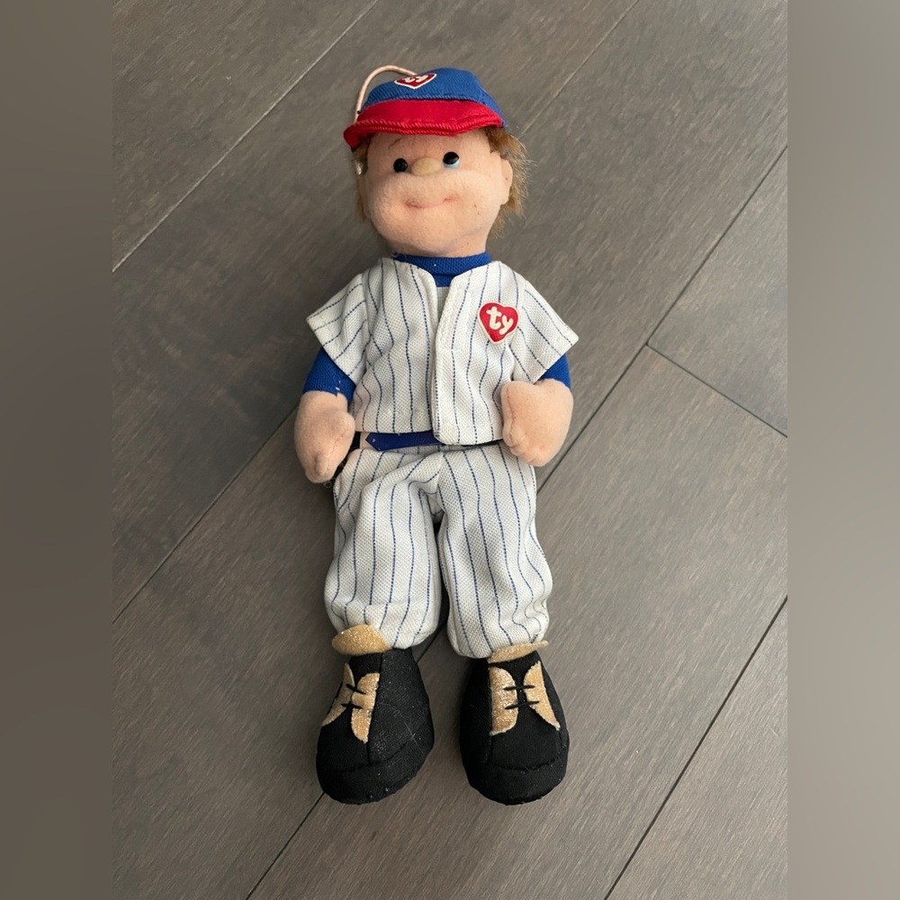 Ty Plush Baseball Player Doll Christmas Ornament